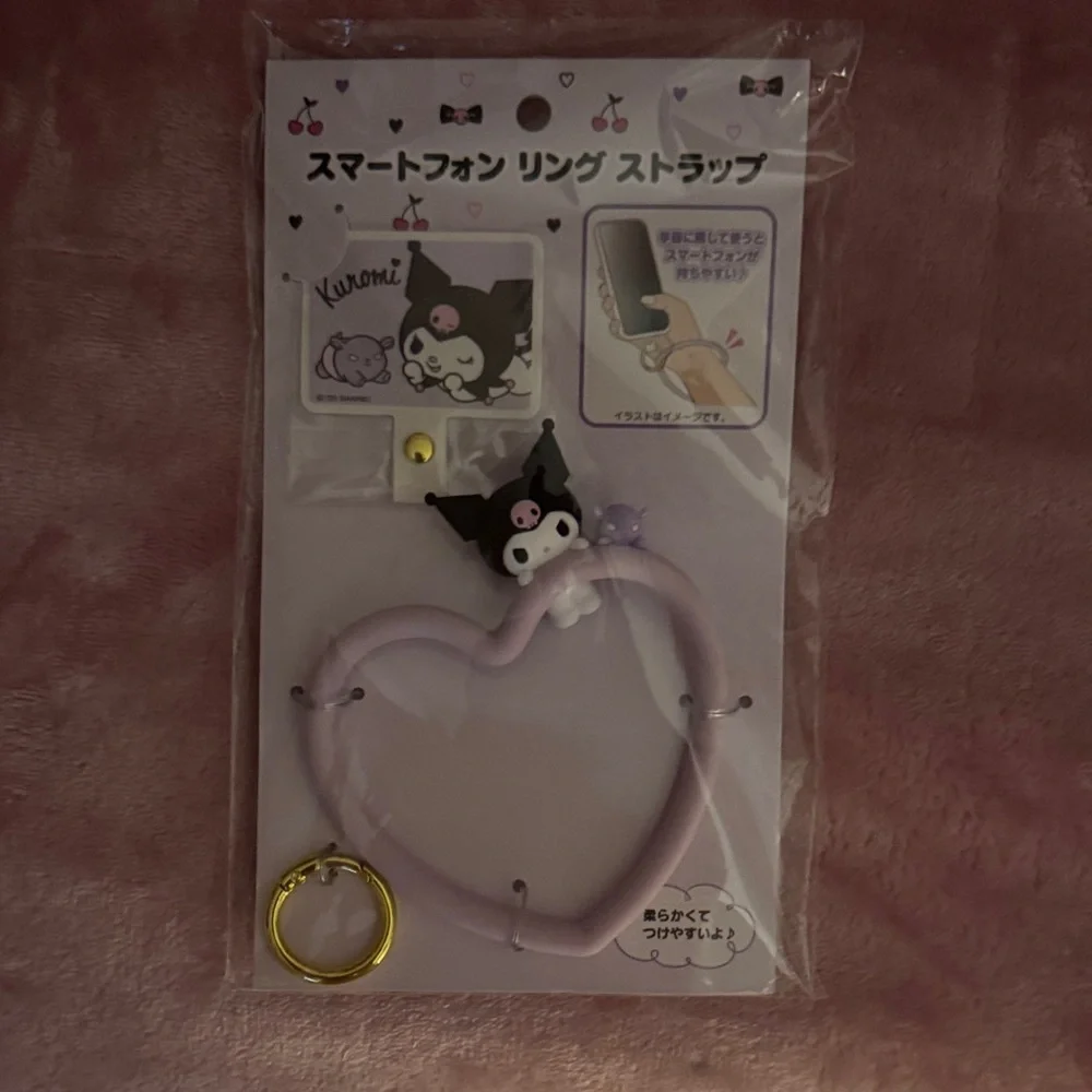 Sanrio Kuromi Phone Ring Holder with Purple and Black Accents